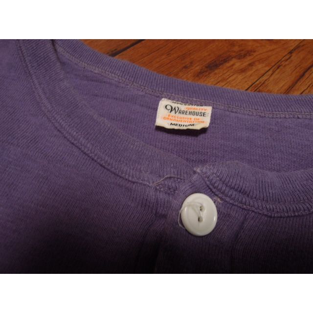 WAREHOUSE(ウエアハウス)の4ta ウエアハウス　WAREHOUSE　無地ヘンリーネックTシャツ/M メンズのトップス(Tシャツ/カットソー(半袖/袖なし))の商品写真