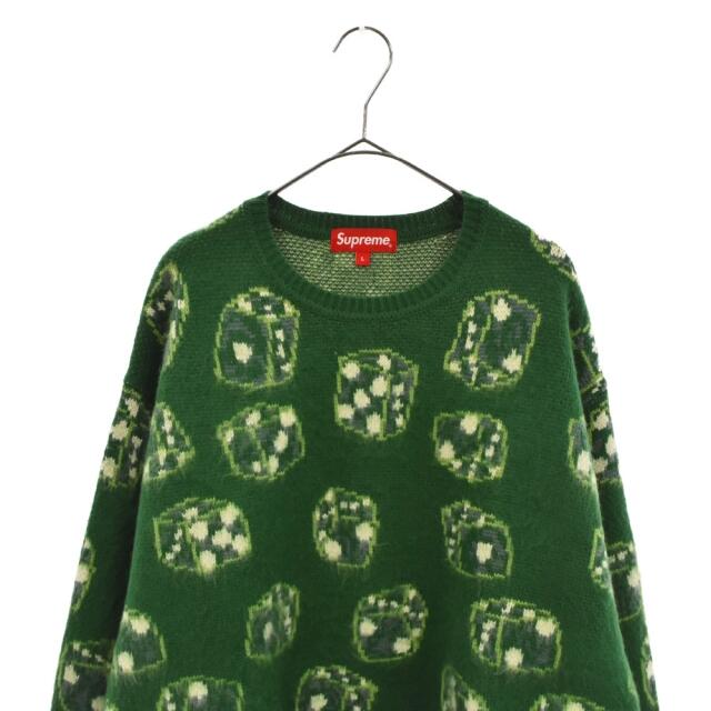 Supreme(シュプリーム)のSUPREME シュプリーム 22Aw Dice Sweater ダイス クルーネックニット プルオーバー サイコロ グリーン メンズのトップス(ニット/セーター)の商品写真