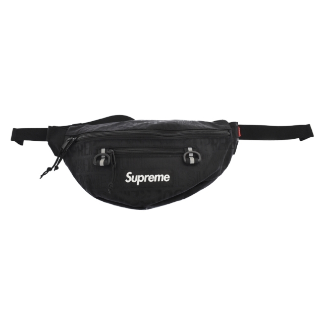 SUPREME シュプリーム 19SS Waist Bag ロゴ総柄 ウエスト バッグ ブラック