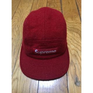 シュプリーム(Supreme)の美品 SUPREME × HARRIS TWEED CAMP CAP 赤(キャップ)