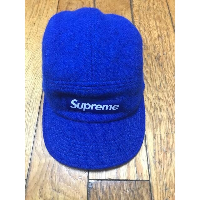 美品 SUPREME × HARRIS TWEED CAMP CAP 青 - キャップ