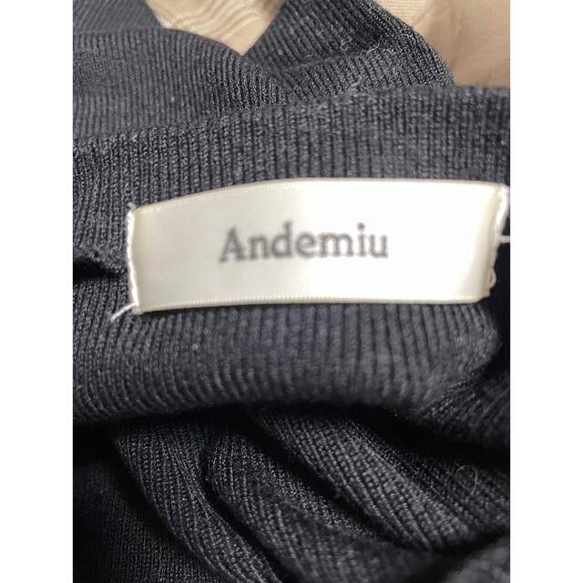 Andemiu(アンデミュウ)のandemiu ニットドッキングタイトチェックワンピース レディースのワンピース(ひざ丈ワンピース)の商品写真