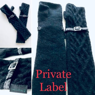 プライベートレーベル(PRIVATE LABEL)の🧤　プライベートレーベル　🎀　指なしロング手袋　アンゴラ　新品(手袋)