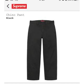 シュプリーム(Supreme)のsupreme chino pant 【BLACK】【32】(チノパン)