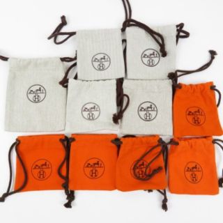 エルメス(Hermes)の極美品 HERMES エルメス 巾着　小物用　保存袋10点セット　まとめ売り　サイズ色々　ダストバッグ その他小物 コットン オレンジ ユニセックス【中古】(その他)