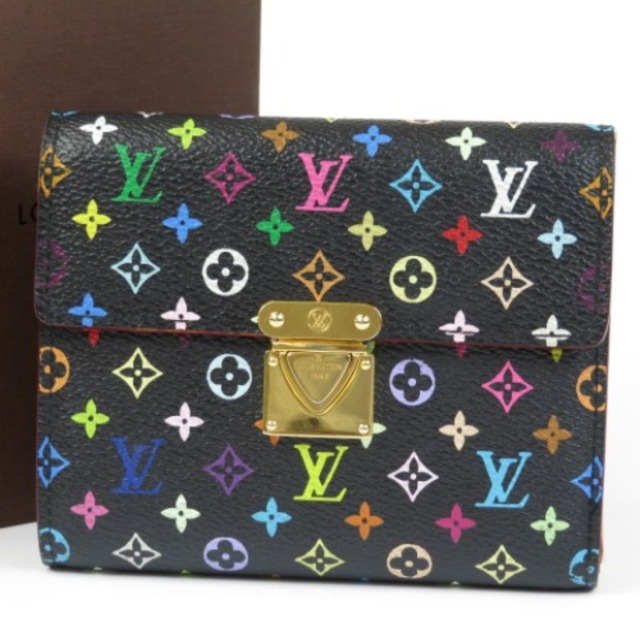 ラウンド VUITTON LOUIS - レディース【中古】 ブラック PVC 三つ折り