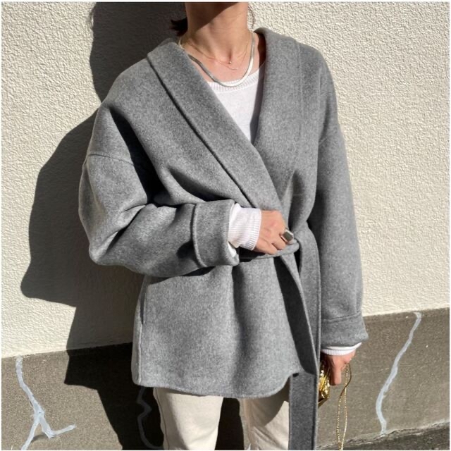 DEUXIEME CLASSE(ドゥーズィエムクラス)のNa.e コートAllure Coat Gray 2021AW 新品 レディースのジャケット/アウター(その他)の商品写真