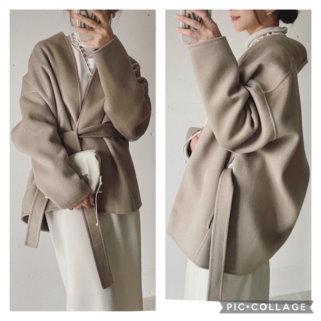 DEUXIEME CLASSE(ドゥーズィエムクラス)のNa.e コートAllure Coat Gray 2021AW 新品 レディースのジャケット/アウター(その他)の商品写真