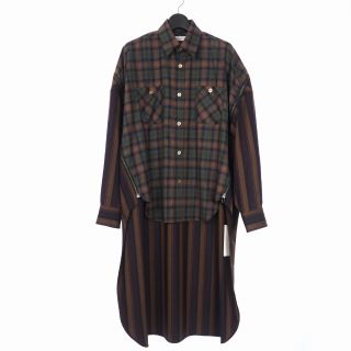 ファセッタズム(FACETASM)のファセッタズム 21AW フィッシュテール ジッパー ロングシャツ 4 茶(シャツ)