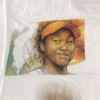 大阪なおみ選手　Tシャツ　白　レディース L(スポーツ選手)