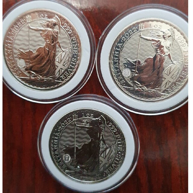 3枚セット 2022年 (新品) イギリス「ブリタニア」純銀 1オンス 銀貨