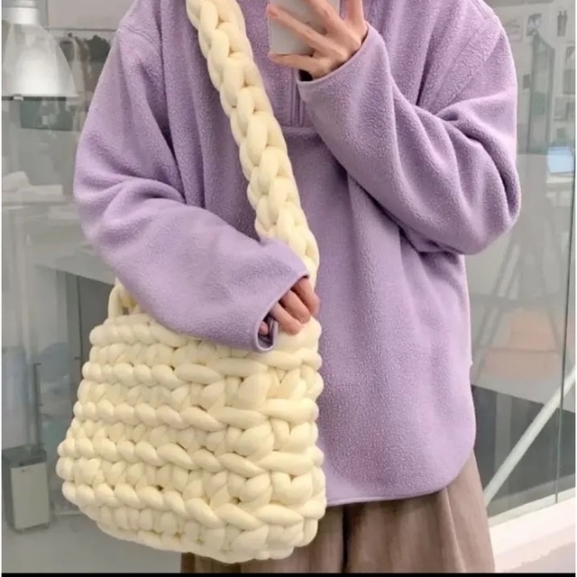 幅広type 大人気！ 韓国 マンドゥバッグ ハンドメイド 編み物 チャン