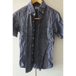 メンズビギ(MEN'S BIGI)のメンズビギ MEN'S BIGI 半袖シャツ 柄シャツ ネイビー 高品質ビジネス(Tシャツ/カットソー(半袖/袖なし))