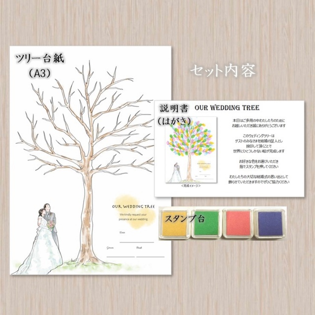 署名タイプ・スタンプパッド付き&使い方説明書付き】<A3>ウェディング