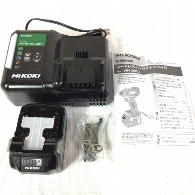 ☆未使用品☆HiKOKI ハイコーキ 36Vコードレスインパクトドライバ WH36DC(2XPS) アグレッシブグリーン Bluetooth搭載モデル 60937
