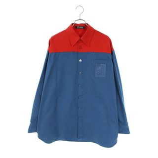 ラフシモンズ 22AW 222-M244 Oversized bicolor denim shirts with R