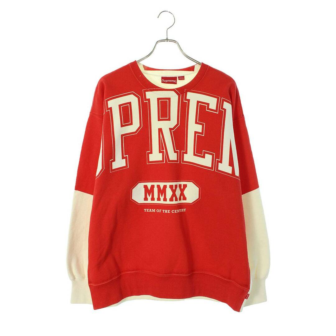 Supreme ビッグロゴ刺繍 スウェット トレーナー 赤