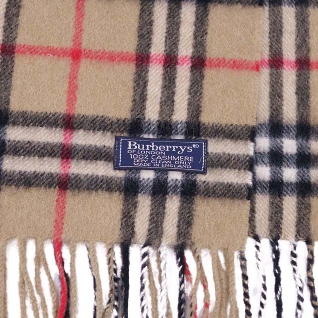 BURBERRY(バーバリー)の極美品 Vintage バーバリー Burberrys マフラー ストール カシミヤ100％ チェック イングランド製 ブラウン レディースのファッション小物(ストール/パシュミナ)の商品写真