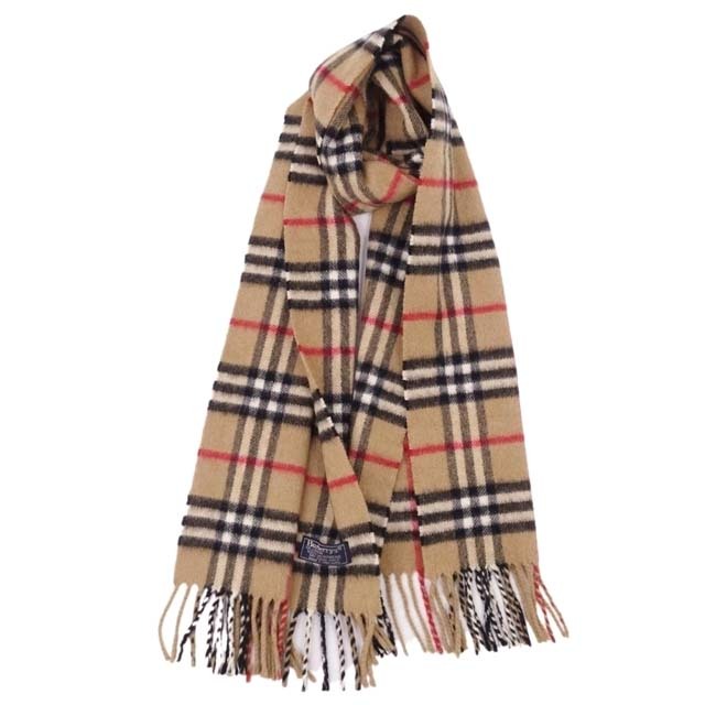 BURBERRY(バーバリー)の極美品 Vintage バーバリー Burberrys マフラー ストール カシミヤ100％ チェック イングランド製 レディース ブラウン レディースのファッション小物(ストール/パシュミナ)の商品写真