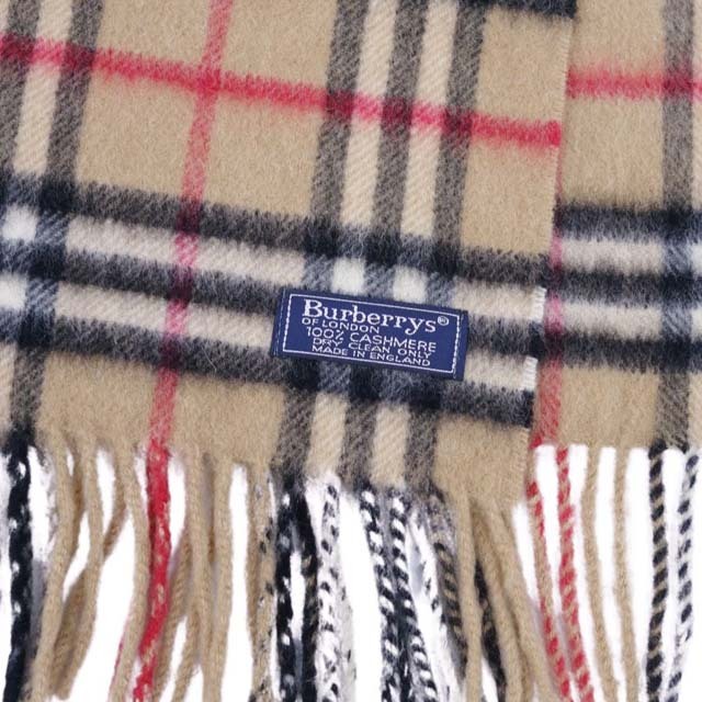 BURBERRY(バーバリー)の極美品 Vintage バーバリー Burberrys マフラー ストール カシミヤ100％ チェック イングランド製 レディース ブラウン レディースのファッション小物(ストール/パシュミナ)の商品写真