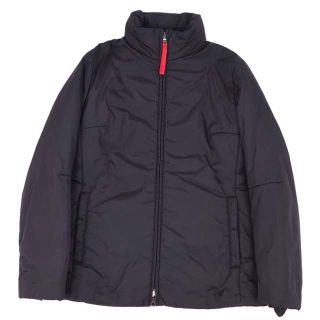 美品 プラダ スポーツ PRADA SPORT ジャケット ナイロン ブルゾン ジップアップ 中綿入り 無地 アウター レディース 42(M相当) ブラック