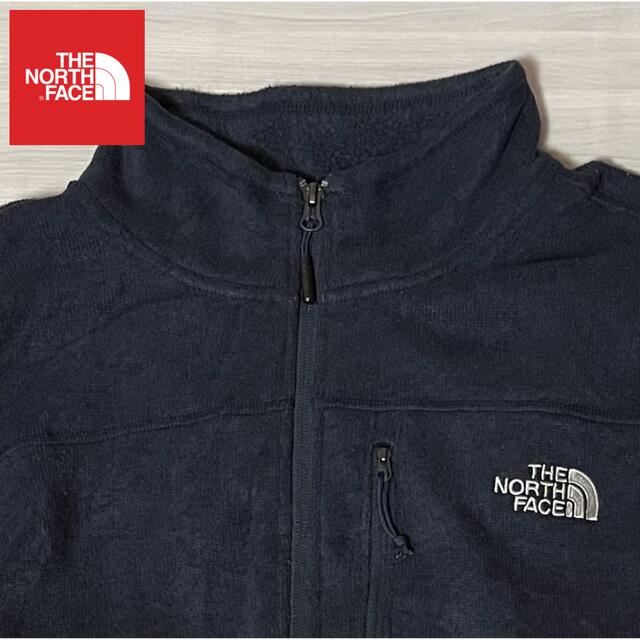 THE NORTH FACE(ザノースフェイス)のノースフェイス フリース ハーフジップ 刺繍ロゴ ネイビー ビックシルエット メンズのジャケット/アウター(ブルゾン)の商品写真