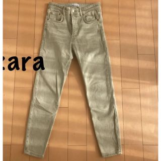 ザラ(ZARA)のzara  スキニー　デニム   グリーン　ジーンズ　36(スキニーパンツ)