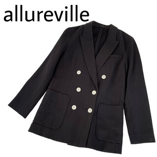 allureville - 【allureville】ダブルテーラードジャケット チャコールグレー 貝ボタン