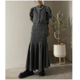 Ameri VINTAGE - AMERI 2WAY DENIM RANDOM SHIRRING DRESS