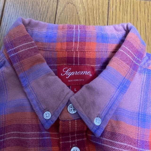 Supreme Brushed Plaid Flannel Shirt Pink 4