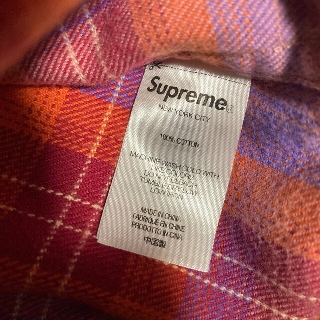 Supreme Brushed Plaid Flannel Shirt Pink 5