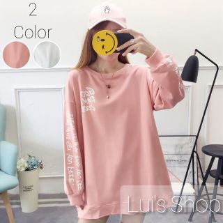 ロングTシャツ ダメージ加工 ピンク 長袖 韓国 オルチャン(Tシャツ(長袖/七分))