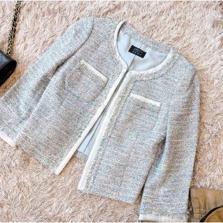 EPOCA - 極美品 EPOCA エポカ ノーカラーツイード ジャケット 36の通販
