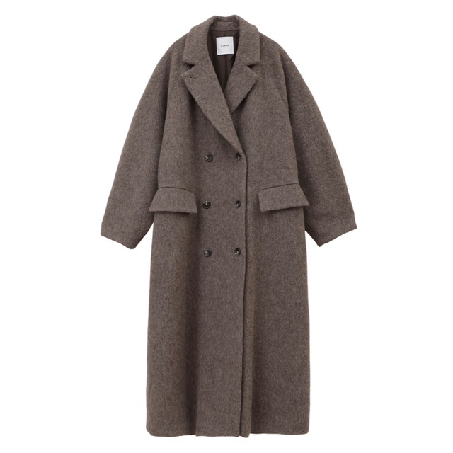 CLANE(クラネ)のCLANE クラネ DOUBLE WOOL LONG COAT BROWN  レディースのジャケット/アウター(ロングコート)の商品写真