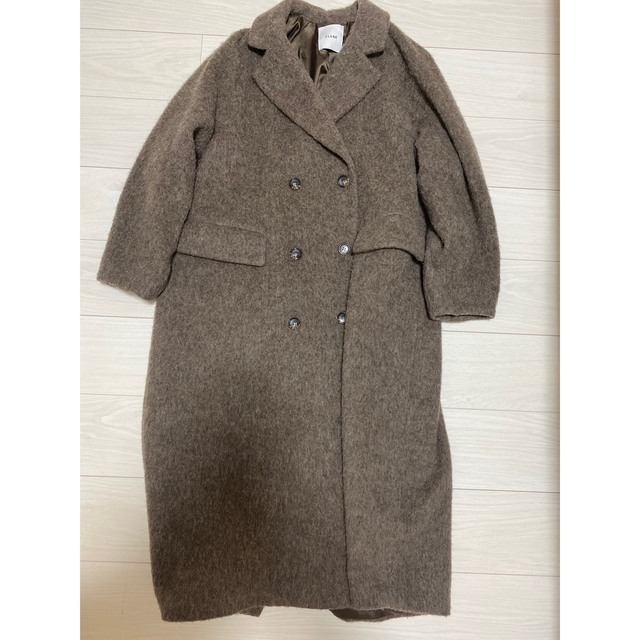 CLANE(クラネ)のCLANE クラネ DOUBLE WOOL LONG COAT BROWN  レディースのジャケット/アウター(ロングコート)の商品写真