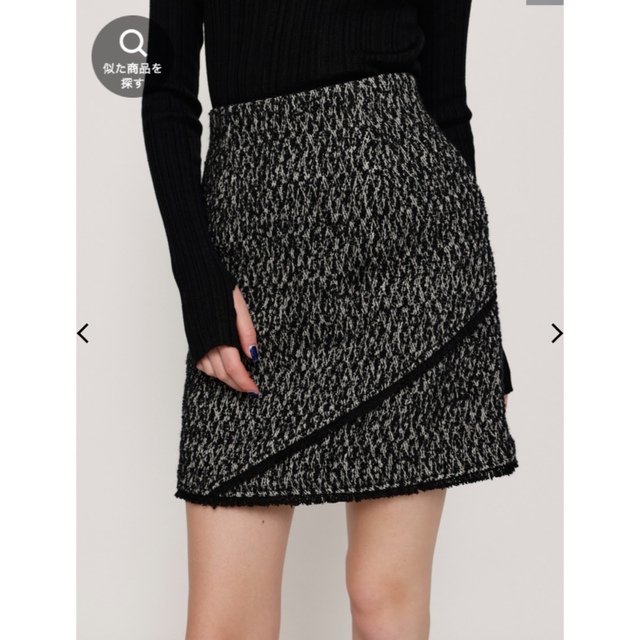 SLY(スライ)のSLY  TWEED FRINGE ショートスカート　サイズ1 レディースのスカート(ミニスカート)の商品写真
