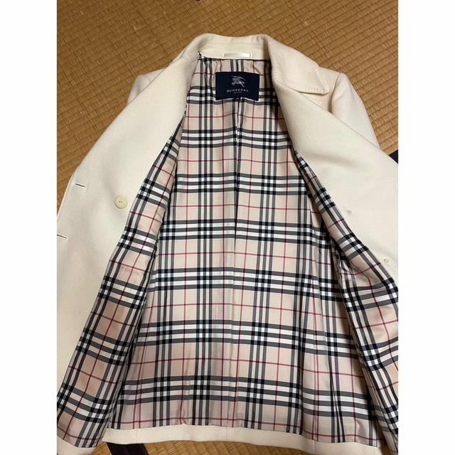 BURBERRY - バーバリーロンドン ピーコート チェック ホワイトの通販