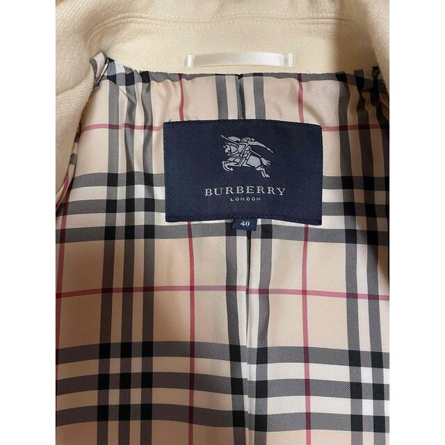BURBERRY - バーバリーロンドン ピーコート チェック ホワイトの通販