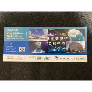 四国水族館もしくはアトアの株主優待入場券　有効期限２０２３年１０月３１日(水族館)