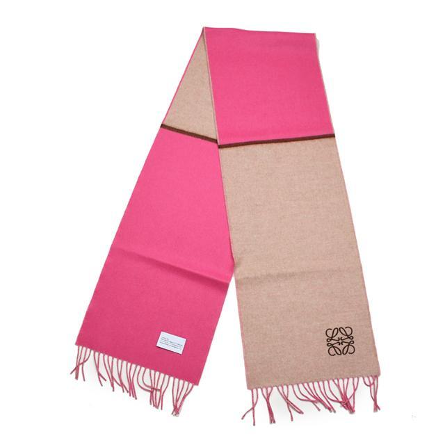 サントスピンク ロエベ loewe カシミヤ混 シルクストール 135cm