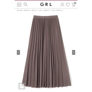 グレイル(GRL)のGRL プリーツスカート　モカ　Mサイズ(ロングスカート)