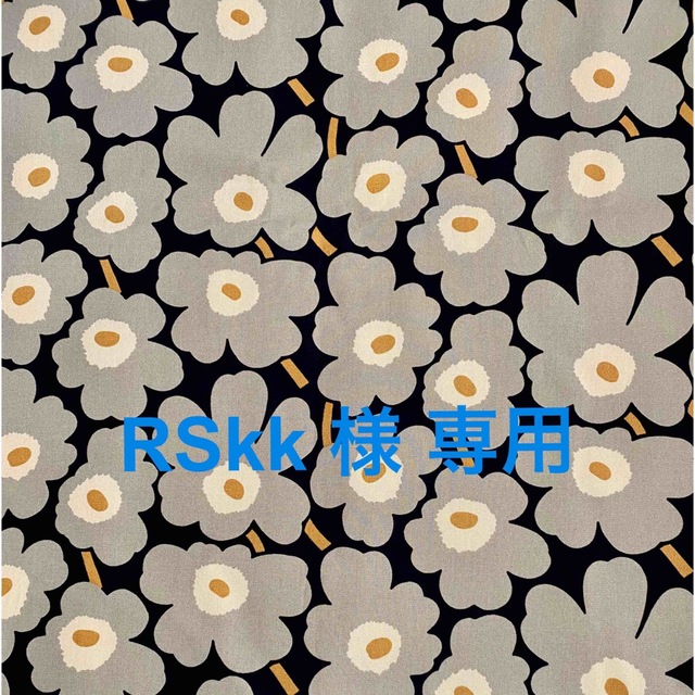 ハンドメイド【新品】marimekko ミニウニッコ　キャンバス　グレー×黒　150×50