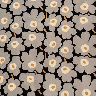 新品★レア　marimekko はぎれ　キャンバス生地　ミニウニッコ　グレー　黒