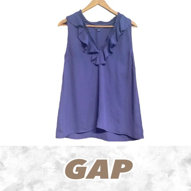 GAP(ギャップ)のGAP ノースリーブ カットソー シフォン フリル レディースのトップス(Tシャツ(半袖/袖なし))の商品写真