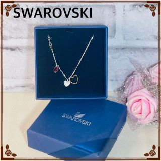 スワロフスキー(SWAROVSKI)の【美品】 スワロフスキー ネックレス レディース デュオハート ペンダント(ネックレス)