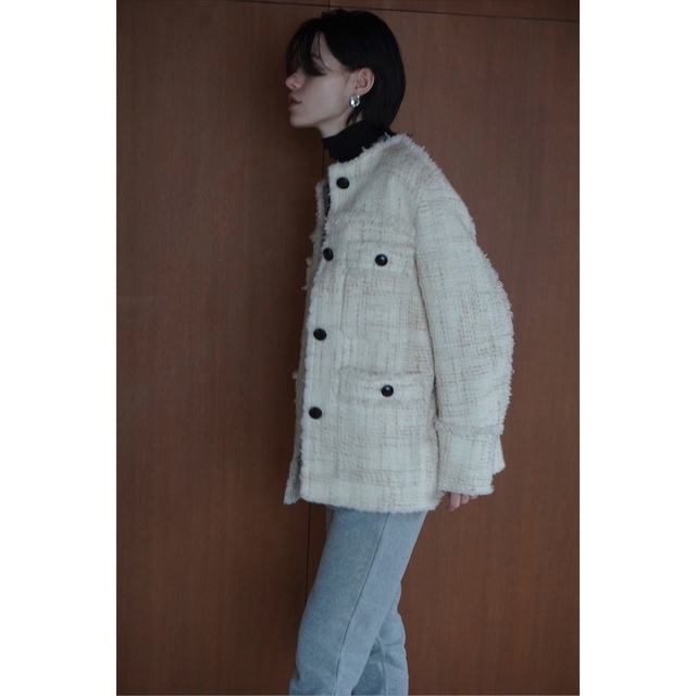 clane NO COLOR TWEED JACKET