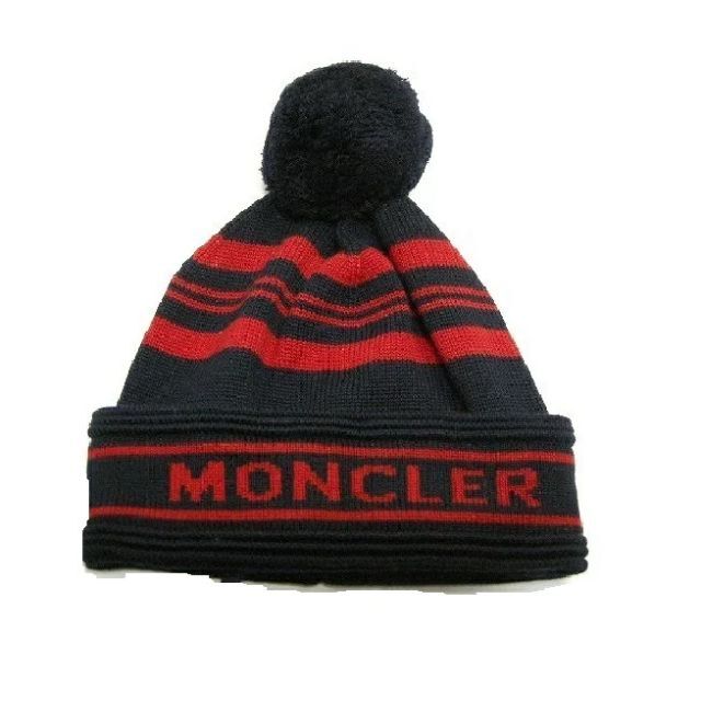 MONCLER(モンクレール)の◆新品 本物◆モンクレール ボンボン付きニットキャップ ニット帽子 ビーニー メンズの帽子(ニット帽/ビーニー)の商品写真