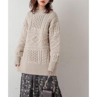 ナチュラルクチュール(natural couture)の新品＊ナチュラルクチュール＊バックリボンケーブルニット(ニット/セーター)