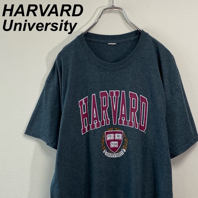 古着 ハーバード大学 半袖 カレッジ Tシャツ L程 英字ロゴ メンズのトップス(Tシャツ/カットソー(半袖/袖なし))の商品写真