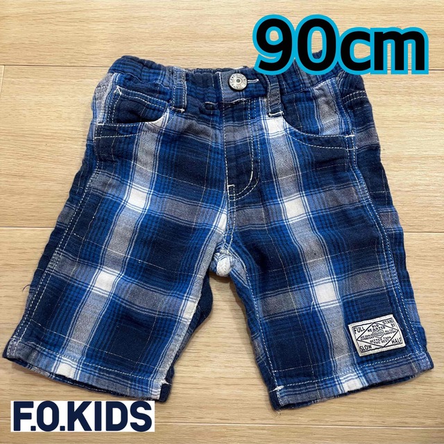 F.O.KIDS(エフオーキッズ)のF.O.KIDS 半ズボン 青 ハーフパンツ チェック柄 キッズ/ベビー/マタニティのキッズ服男の子用(90cm~)(パンツ/スパッツ)の商品写真